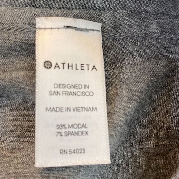 Athleta Draped Heather Gray Short Sleeves Midi Dress - Picture 5 of 8